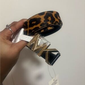 Leopard Print Belt with Michael Kors Buckle
